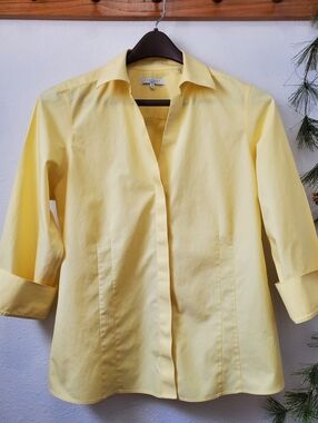Foxcroft Taylor Non-Iron 100% Cotton 3/4 Sleeve Fitted Blouse